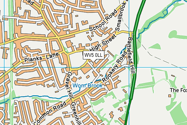 WV5 0LL map - OS VectorMap District (Ordnance Survey)