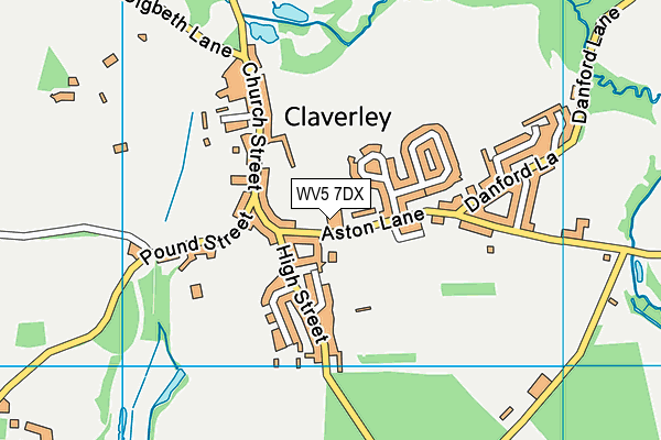 Claverley CofE Primary School map (WV5 7DX) - OS VectorMap District (Ordnance Survey)