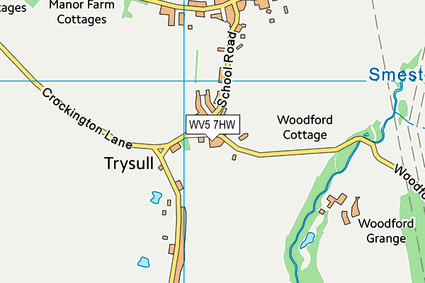 Trysull Playing Fields map (WV5 7HW) - OS VectorMap District (Ordnance Survey)
