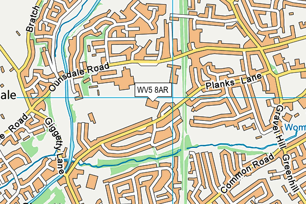 WV5 8AR map - OS VectorMap District (Ordnance Survey)