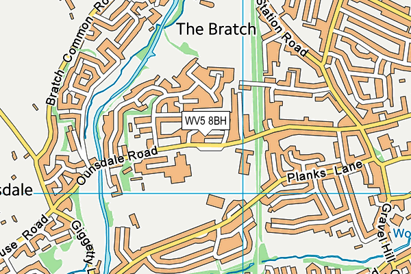 Westfield Primary School map (WV5 8BH) - OS VectorMap District (Ordnance Survey)