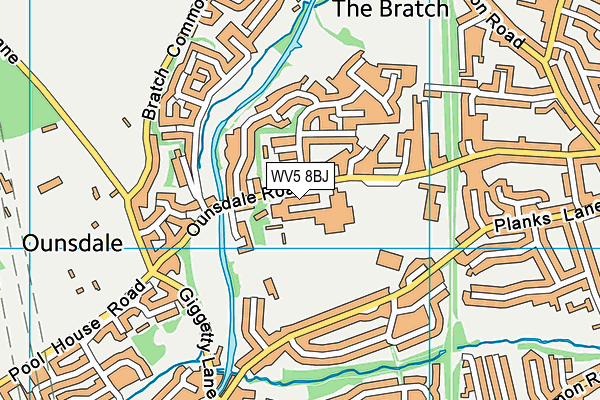 Wombourne High School map (WV5 8BJ) - OS VectorMap District (Ordnance Survey)