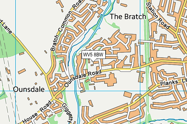 WV5 8BW map - OS VectorMap District (Ordnance Survey)