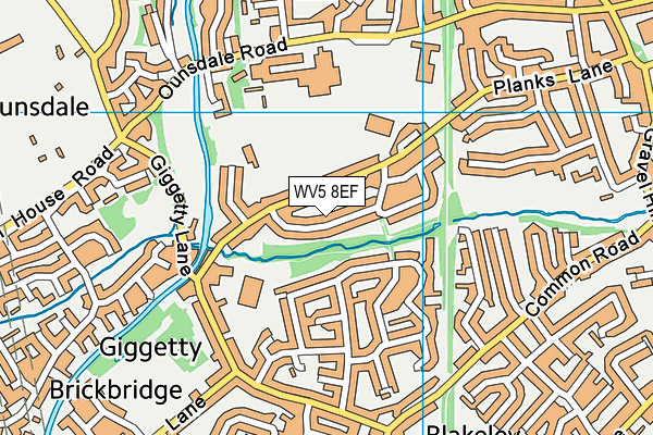 WV5 8EF map - OS VectorMap District (Ordnance Survey)
