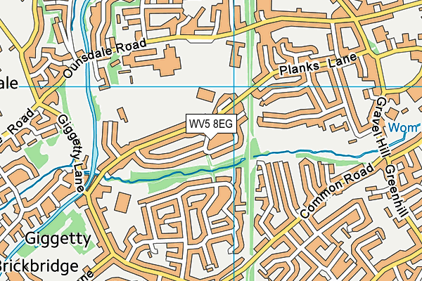 WV5 8EG map - OS VectorMap District (Ordnance Survey)