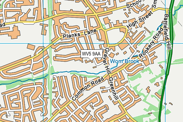 WV5 9AA map - OS VectorMap District (Ordnance Survey)