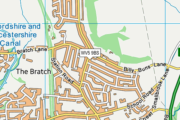 WV5 9BS map - OS VectorMap District (Ordnance Survey)
