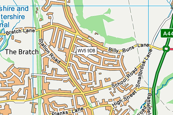 WV5 9DB map - OS VectorMap District (Ordnance Survey)