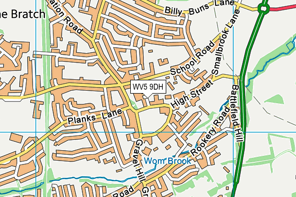 WV5 9DH map - OS VectorMap District (Ordnance Survey)