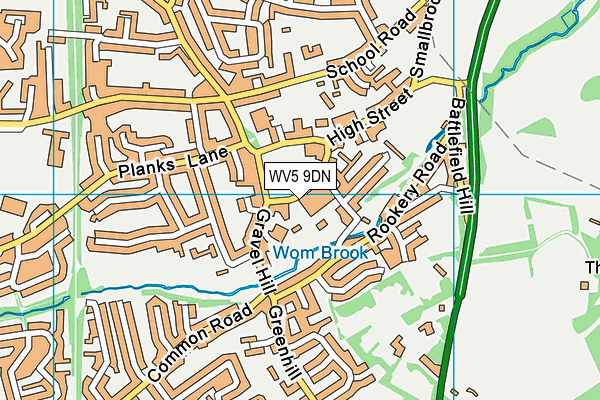 WV5 9DN map - OS VectorMap District (Ordnance Survey)