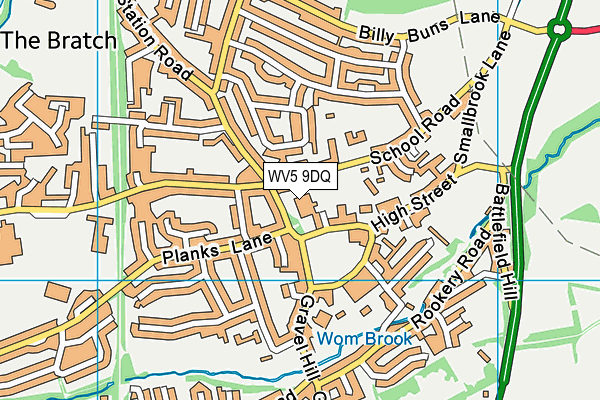 WV5 9DQ map - OS VectorMap District (Ordnance Survey)