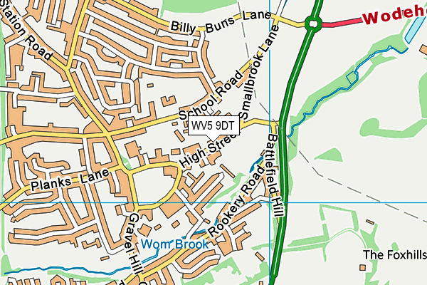 WV5 9DT map - OS VectorMap District (Ordnance Survey)