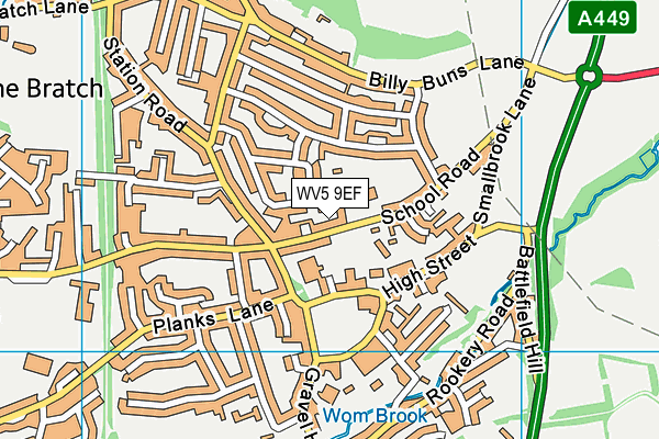 WV5 9EF map - OS VectorMap District (Ordnance Survey)
