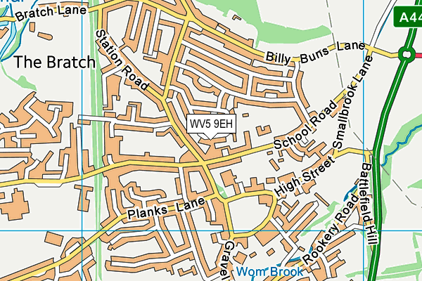 WV5 9EH map - OS VectorMap District (Ordnance Survey)