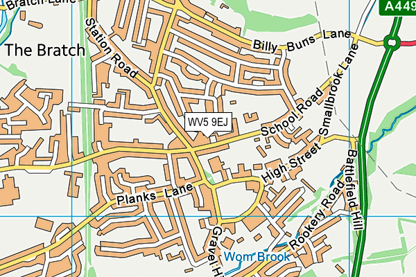 WV5 9EJ map - OS VectorMap District (Ordnance Survey)
