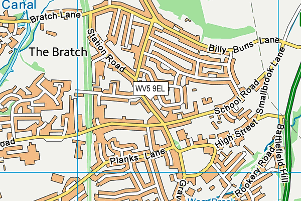 WV5 9EL map - OS VectorMap District (Ordnance Survey)