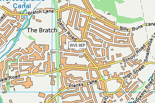 WV5 9EP map - OS VectorMap District (Ordnance Survey)