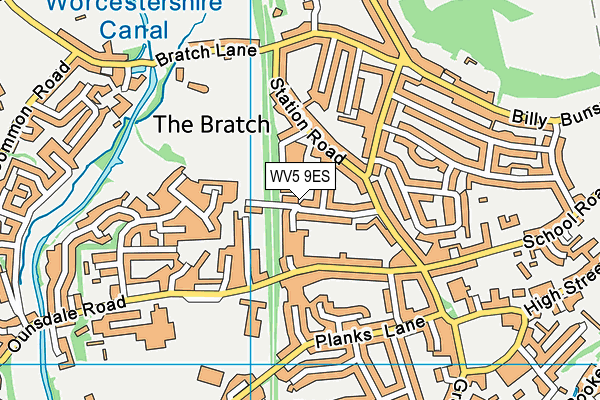 WV5 9ES map - OS VectorMap District (Ordnance Survey)
