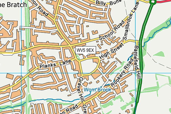 WV5 9EX map - OS VectorMap District (Ordnance Survey)