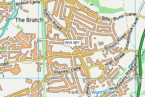 WV5 9EY map - OS VectorMap District (Ordnance Survey)