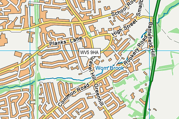 WV5 9HA map - OS VectorMap District (Ordnance Survey)