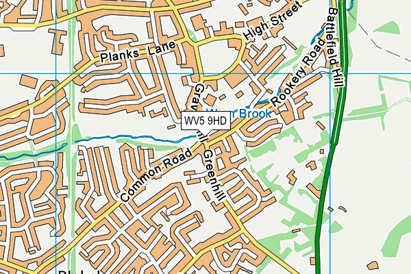 WV5 9HD map - OS VectorMap District (Ordnance Survey)