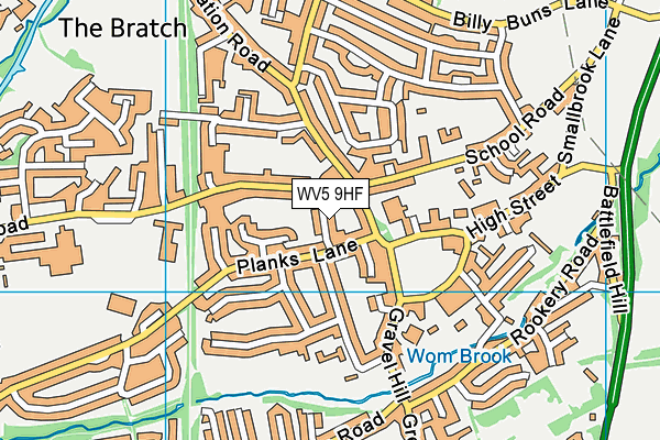 WV5 9HF map - OS VectorMap District (Ordnance Survey)