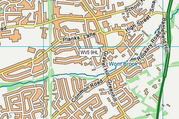 WV5 9HL map - OS VectorMap District (Ordnance Survey)