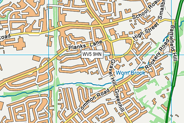 WV5 9HN map - OS VectorMap District (Ordnance Survey)