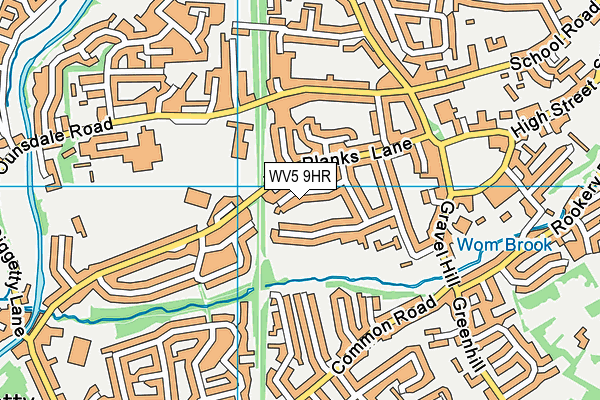 WV5 9HR map - OS VectorMap District (Ordnance Survey)