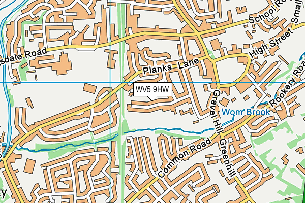 WV5 9HW map - OS VectorMap District (Ordnance Survey)