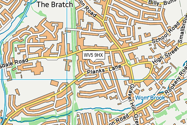 WV5 9HX map - OS VectorMap District (Ordnance Survey)
