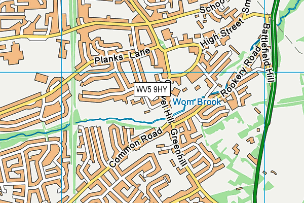 WV5 9HY map - OS VectorMap District (Ordnance Survey)