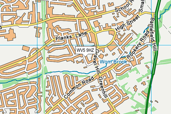 WV5 9HZ map - OS VectorMap District (Ordnance Survey)