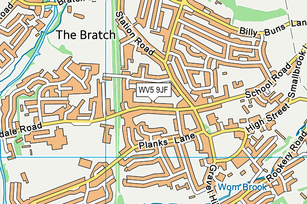 WV5 9JF map - OS VectorMap District (Ordnance Survey)