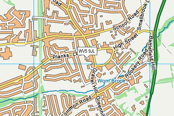 WV5 9JL map - OS VectorMap District (Ordnance Survey)