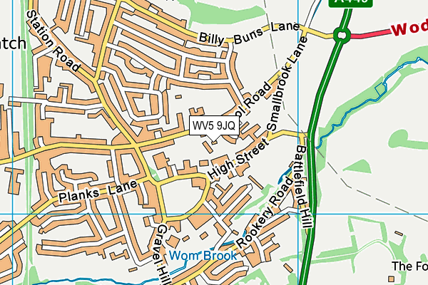 WV5 9JQ map - OS VectorMap District (Ordnance Survey)