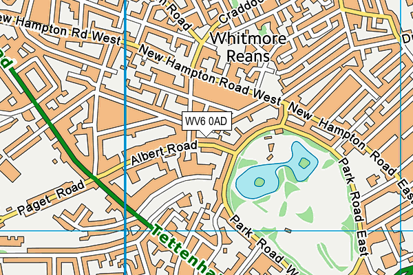 WV6 0AD map - OS VectorMap District (Ordnance Survey)