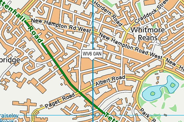 WV6 0AN map - OS VectorMap District (Ordnance Survey)