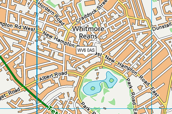 WV6 0AS map - OS VectorMap District (Ordnance Survey)