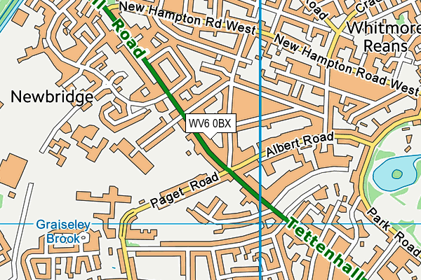 WV6 0BX map - OS VectorMap District (Ordnance Survey)