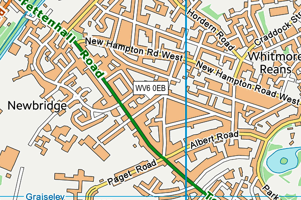 WV6 0EB map - OS VectorMap District (Ordnance Survey)