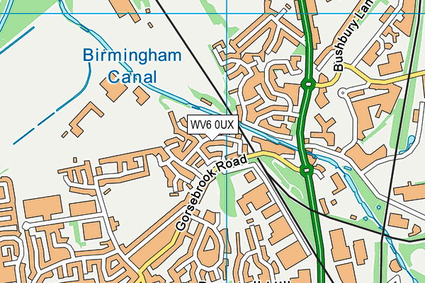 WV6 0UX map - OS VectorMap District (Ordnance Survey)