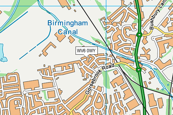 WV6 0WY map - OS VectorMap District (Ordnance Survey)