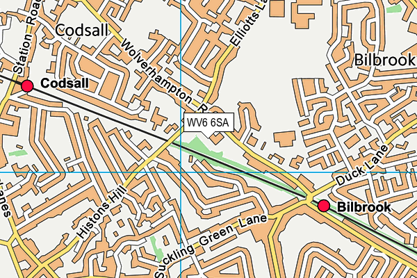 WV6 6SA map - OS VectorMap District (Ordnance Survey)