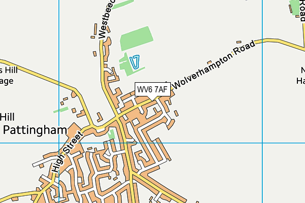 WV6 7AF map - OS VectorMap District (Ordnance Survey)