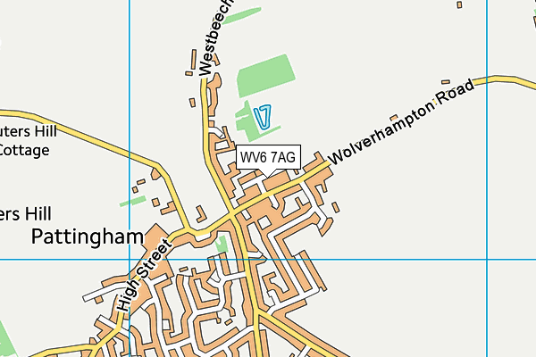 WV6 7AG map - OS VectorMap District (Ordnance Survey)