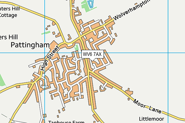 WV6 7AX map - OS VectorMap District (Ordnance Survey)