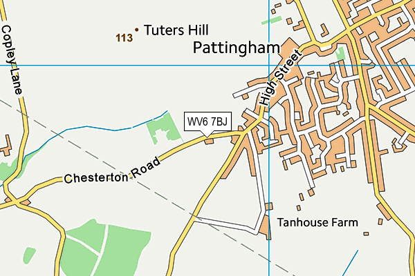 WV6 7BJ map - OS VectorMap District (Ordnance Survey)