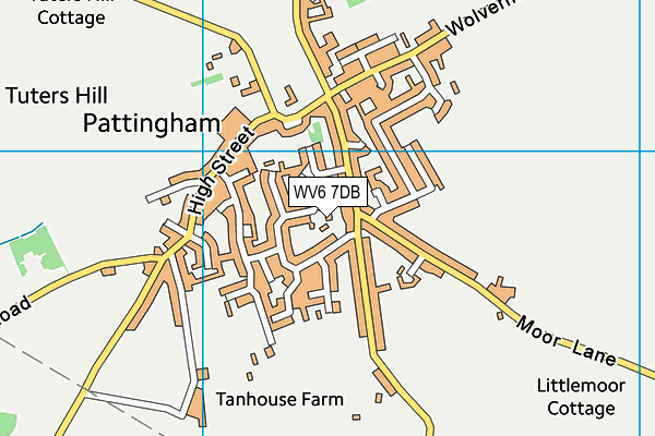 WV6 7DB map - OS VectorMap District (Ordnance Survey)